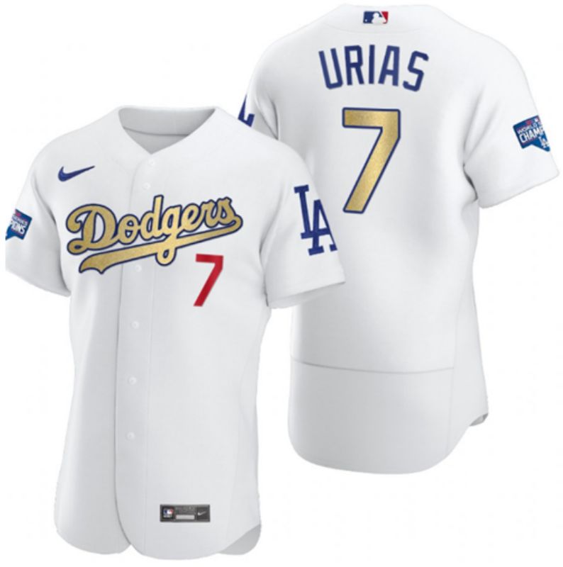 Men Los Angeles Dodgers #7 Julio Urias White 2020 World Series Champions Authentic Player MLB Jersey->los angeles dodgers->MLB Jersey